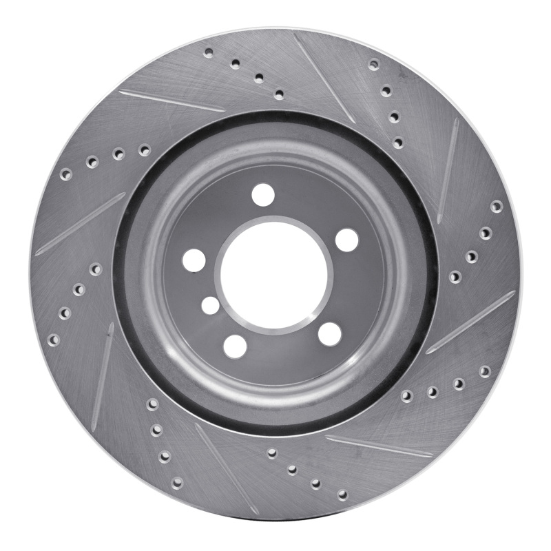 Land Rover Range Rover Brake Rotor (1) - Front Left - R1 Concepts - Drilled & Slotted - Silver - `06-`09